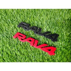 TOYOTA RAV4後車廂車標黑化卡夢化改裝，現貨優惠中，提升愛車質感與運動風格, 紅卡夢，黑