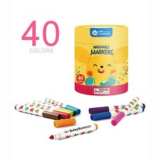 JarMelo 原創美玩 兒童可水洗彩色筆 兒童藝術 色彩認知, 詳見包裝, 40
