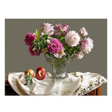 御畫房 牡丹花開手繪油畫 60x80cm VF-154, 詳見包裝