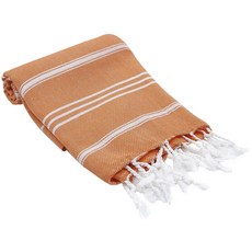 OLIVE&LINEN 博德魯姆土耳其手工廚房毛巾廚房毛巾 102 x 61 x 0.26 cm, 1個, 橘子