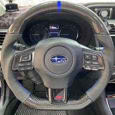 小鳥的店 速霸陸WRX STI LEVORG 碳纖維藍環變形蟲方向盤 內裝改裝配件, 碳纖維藍