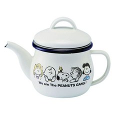 PEANUTS 史努比 琺瑯搪瓷茶壺, 1個, 白色