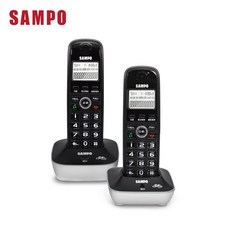 SAMPO聲寶 雙子機無線電話 CT-B301DL，具備免手持通話與加大按鍵設計, 鈦銀黑