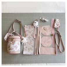 DIY手工包包附教學影片 diy水桶包 - 時尚手提袋材料包, 粉色