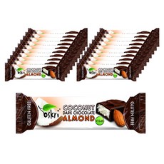 OSKRI ORGANICS 迷你吧椰子杏仁黑巧克力, 20條, 25g