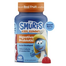 THE SMURFS 藍色小精靈 孩童益生菌軟糖 莓果口味, 1罐, 40顆