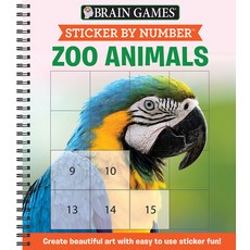 (英文圖書) Sticker by Number: Zoo Animals Spiral, Publications International,..., 英文, 螺旋裝