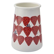 plune. 日本產琺瑯餐具桶, 1個, 紅草莓