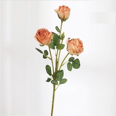 Mii厝邊 韓系ins質感仿真花 假花 居家擺設 拍照佈置 鬱金香仿真花束, 秋橘, 1個