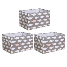 LUSH DECOR 布面折疊收納箱 L號 (長38.1*寬33*高33cm), 3入, 鯨魚