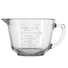 Fox Run 玻璃麵糊攪拌碗量杯, 1.9L, Clear, 1個