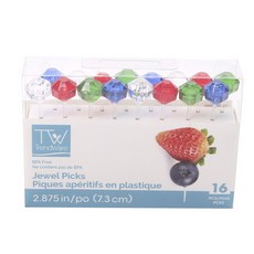 TrendWare 創意可轉換塑料鑽石頭珠寶挑選水果串午餐盒挑選 7.3 厘米, 混色, 1入, 16件