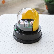 電動骰盅 喝酒道具 ktv 酒吧 附骰子 黃色底座 透明蓋, 詳見包裝