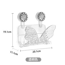 吸盤式鍋蓋架 砧板架 免打孔壁掛置物架 透明廚房收納架, 透明白