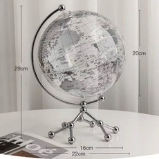 生活市集 地球儀小夜燈 夜光地球儀 世界地圖 書房擺設 交換禮物, 銀色地球儀｜贈燈串, 銀色