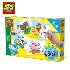 荷蘭SES神奇水畫系列-農場動物-14455，水畫冊/水畫紙/寶寶畫本/兒童填色畫本，重複塗鴉, 詳見包裝