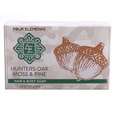 FOUR ELEMENTS 頭髮&身體香皂 Hunters Oak Moss& Pine, 1個, 107g