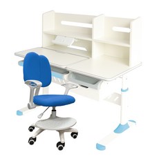 E-home Galan加蘭北歐風兒童圓桌椅組，80cm遊戲學習桌，多色可選, 1藍桌1藍椅