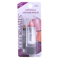 COLORMATES 唇膏與唇線筆組, 珊瑚飛濺, 1個