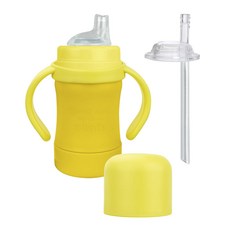 green sprouts 小綠芽 吸管水杯 附蓋, 1組, 黃色