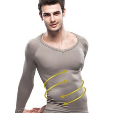 EROSBODY艾若斯 健美男長袖健身塑身內衣 灰色