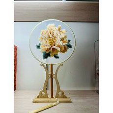 雙面繡扇敬獻拜拜用品, 金, 1套