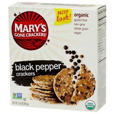 MARY'S GONE CRACKER 無麩質餅乾 黑胡椒口味, 1盒, 184g