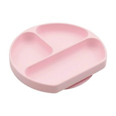 【美國 Bumkins】兒童矽膠防滑餐盤（多色可選）矽膠餐盤／吸盤餐盤／防滑餐盤／學習餐盤, 粉色