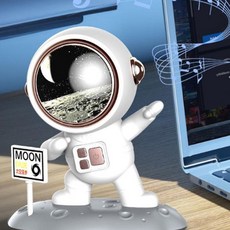 月亮款太空人藍芽音箱 迷你桌面小音響 可愛造型, 航空白