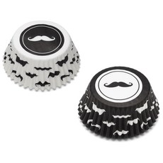 FOX RUN 芥末式烘焙杯, 50入, 黑+白