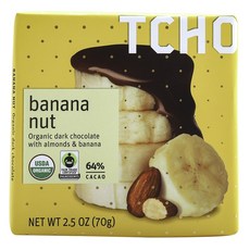 TCHO CHOCOLATE 香蕉堅果黑巧克力, 1個, 70g