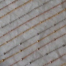 鈦鋼手鍊腳鍊 小珠子裸鍊 鋼鍍金 歐美款