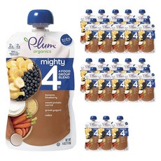 Plum organics 孩童營養奶昔 113g, 香蕉藍莓番薯胡蘿蔔希臘酸奶小米口味, 24包