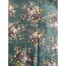 「上巧手創」日本＂古典玫瑰花＂棉麻布 水洗綿麻布 手作材料 拼布材料＊現貨供應＊特價90元／尺, 靛藍色, 詳見包裝