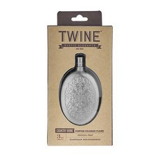TWINE 鄉村家園紋不鏽鋼酒壺 88.7ml, 1個, 銀