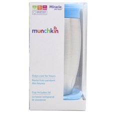 munchkin 孩童不鏽鋼水杯+矽膠蓋 12個月以上適用, 296ml, 混色