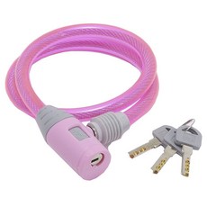 J&C LOCKS 自行車鋼絲鑰匙鎖, 1個, 粉色