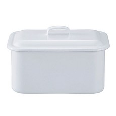 Noda Horo 野田琺瑯 附蓋方形琺瑯收納盒 白色, 1個