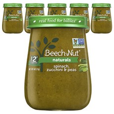 BeechNut 水果泥 113g, 6罐, 菠菜西葫蘆豌豆口味