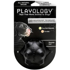 PLAYOLOGY 寵物狗用雞肉味彈跳球玩具 L號 15.9~27.2kg, 1個, 黑色的