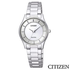 CITIZEN 星辰表 風采簡約女錶 藍寶石水晶 光動能 不鏽鋼手錶 銀色 27mm