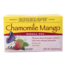 BIGELOW 無咖啡因洋甘菊芒果草本茶茶包, 20件, 1.35克
