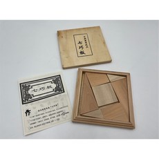 玩具兄妹 木製智力七巧板(附說明書) 益智玩具 動腦邏輯推理 防呆成人智力玩具, 木色