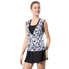 夏之戀SUMMERLOVE 大女長版外搭三件式泳衣S25703，時尚印花，修身顯瘦，舒適透氣, M-02