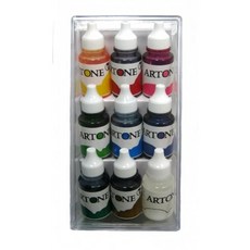 老人牌JANUA ARTONE彩色墨水 12ml-9色入 (塑膠盒新裝), 詳見包裝