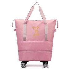 花太太x白沙屯媽祖 隨身行李包 (大容量/可擴充/四輪輔助), 粉紅色, 1個