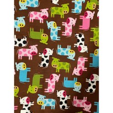 Robert Kaufman Urban Zoologie 棉布 可愛牛圖案手作拼布材料, 詳見包裝, 詳見包裝, 咖啡色