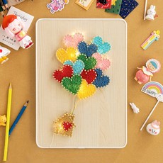 DIY手作創意釘子纏線畫小夜燈 (交換禮物 聖誕禮物 生日禮物 小夜燈), 飛屋