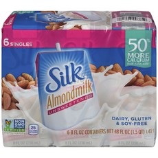 Silk 無麩質無糖杏仁奶, 6件, 236ml