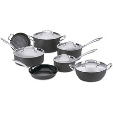 Cuisinart 美膳雅 綜合不鏽鋼不沾鍋具 7入組, 黑色